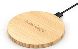 Wireless charger in bamboo.