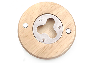 Wooden Round Shape Bottle Opener Coaster